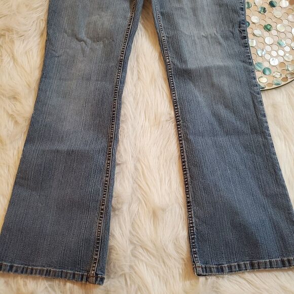 VTG Y2K SO Womens Jeans Size 13S Short Faded Blue Mid Rise Boot Cut Stretch - Picture 5 of 9
